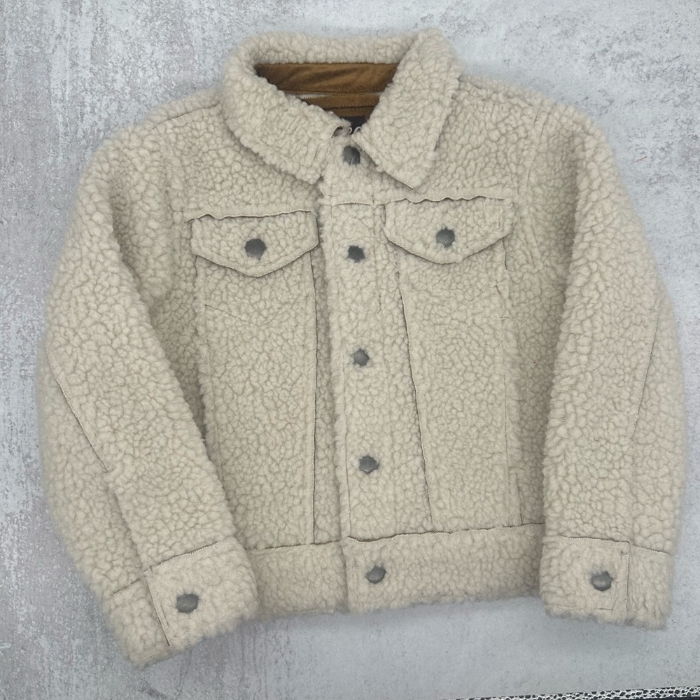 Tea Collection Faux Sherpa Button Jacket Size 2T 3T XS New With Tags